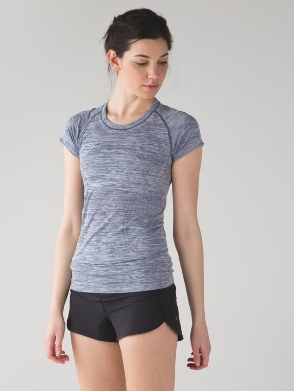 Lululemon Swiftly Tech Short Sleeve Crew Heathered Hero Blue Size 8